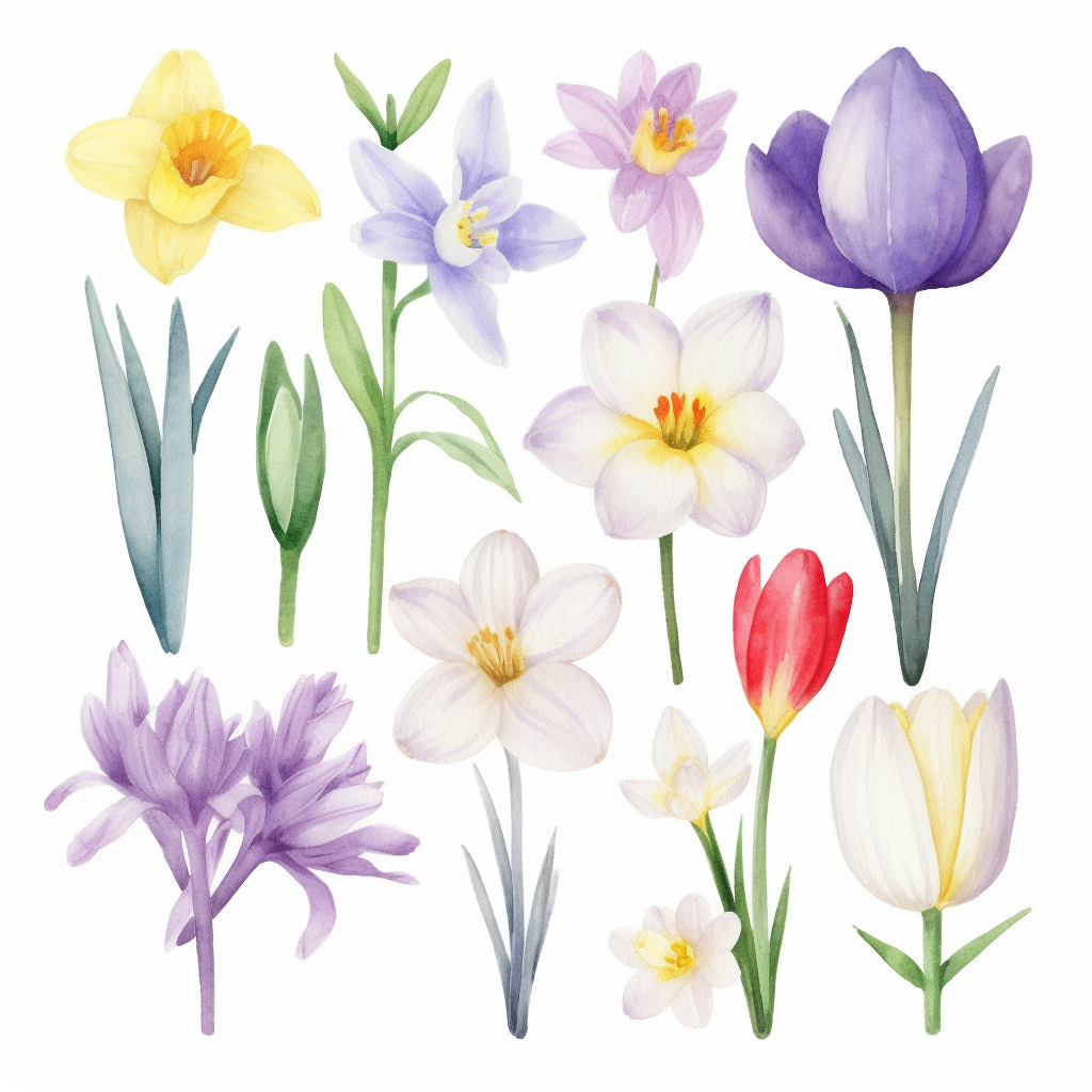 crocus flower cliparts