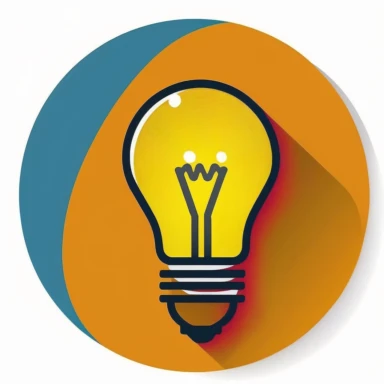 Clip art image of light bulb idea icon, the images should be versatile and suitable for use in a variety of projects such as presentations, social media posts, blog articles, and more. The style should be modern and clean, with bold lines and neon colors