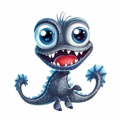 a Deep-Sea Dragonfish, deep-sea creature, knitted painting texture, Perfect for nursery art and children's book illustration style, simple, cute, full color, clipart, watercolor illustration, single object, high definition 8k, white background for removing background