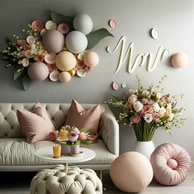 Mother's Day decoration: Set up some Mother's Day-themed decorations in the live broadcast room, such as balloons, bouquets, Mother's Day greeting cards, etc., so that the audience can feel warm and caring. Soft furnishing collocation: Use elegant and soft colors for soft furnishing collocation, such as pink, off-white, light yellow, etc. At the same time, choose some high-end and comfortable furniture and decorations, such as plush carpets, sofas, pillows, etc., to create a warm and elegant spa