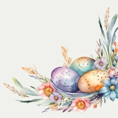 Watercolor easter corner border Clipart, easter, Minimalist Flowers Watercolor, Separated design, 8k
