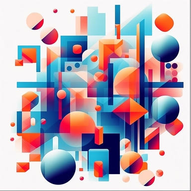 abstract vector graphic drawing close up of a colorful geometric shapes combination with a white background, james gilleard and james jean, escher, trending on artisation, by Sam Spratt, dan mcpharlin: : clipart icon, simple gradient color from gray to metalic blue, vector - based, sharp border, plane color and very defined