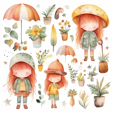 rainbows boho childish watercolor neutral colors sweet clipart collection with white background - - upbeta
