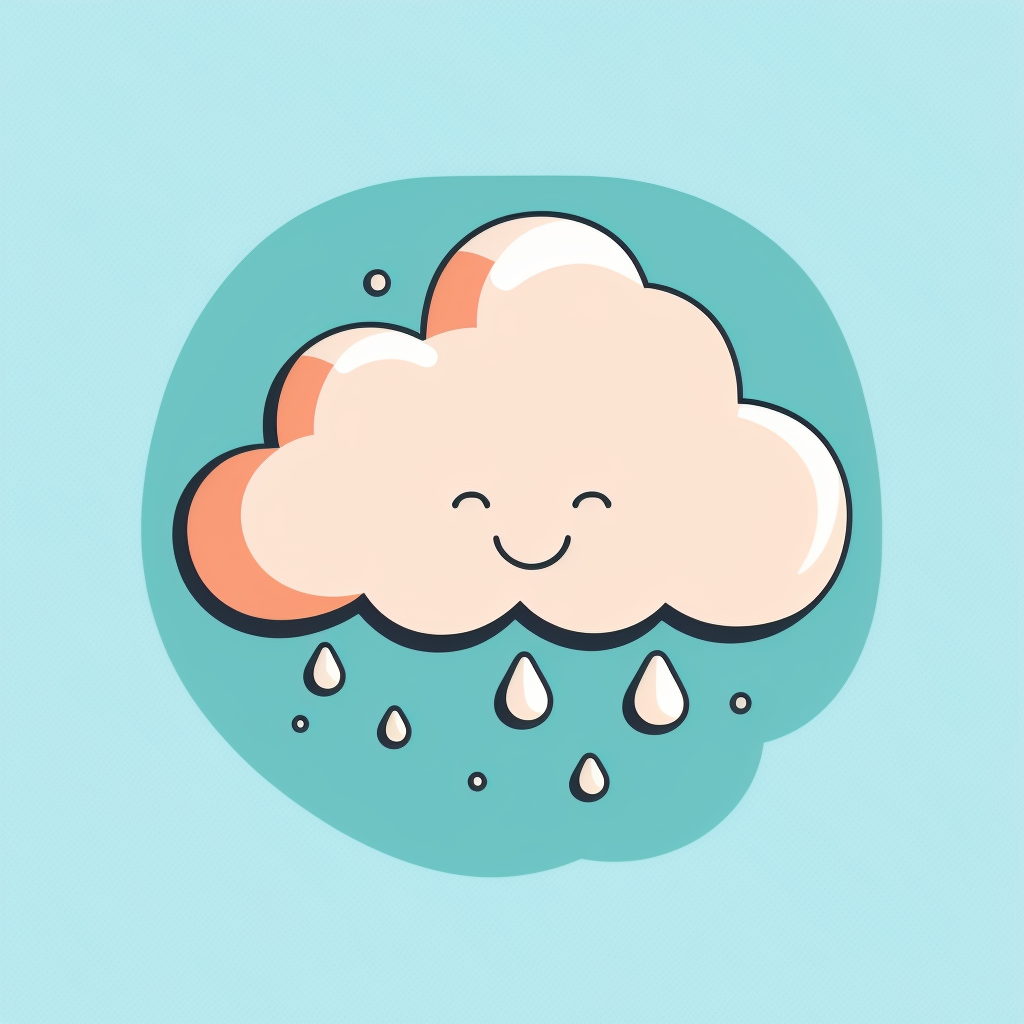 Simple vector drawing of a cloud, clipart, basic shapes, solid colors ...