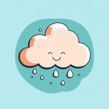 Simple vector drawing of a cloud, clipart, basic shapes, solid colors, joyful, 2d, –ar 3:2 –v4