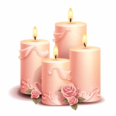 battery operated candles romantic clipart on white background