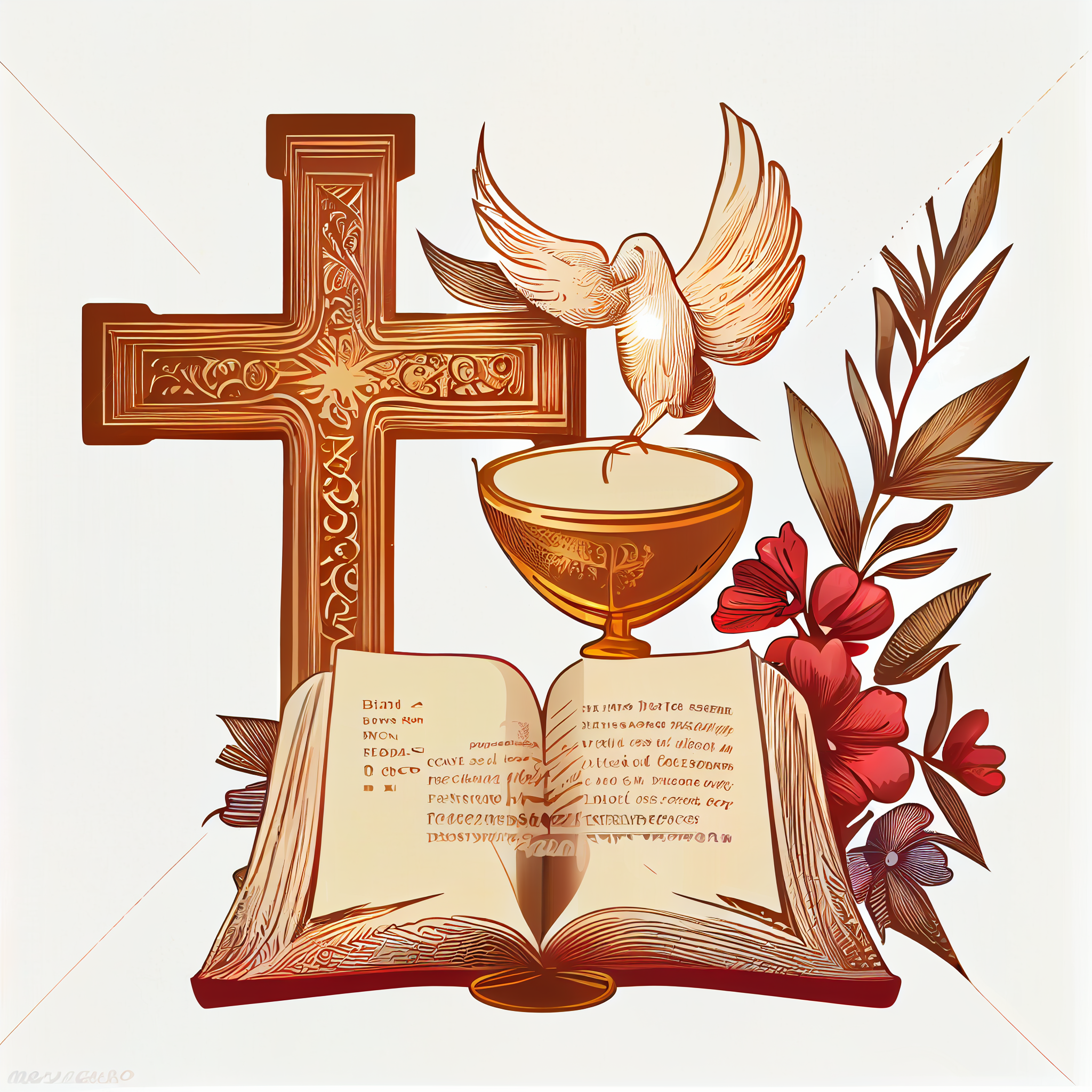 bible and cross clipart