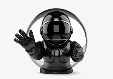 3d rendering. Black leather hand holding a large globe. Astronaut icon. African cartoon character spaceship illustration. Space travel clipart isolated on transparent background