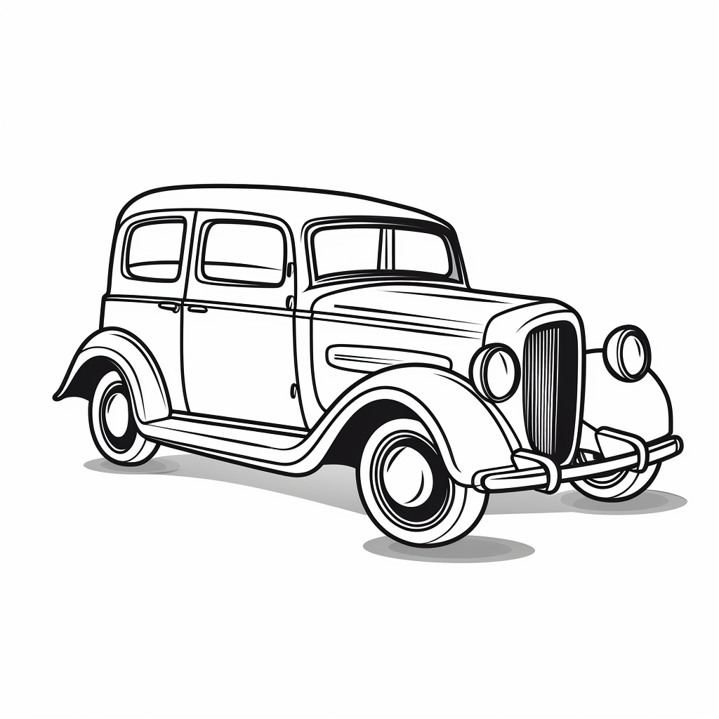 black and white car clipart