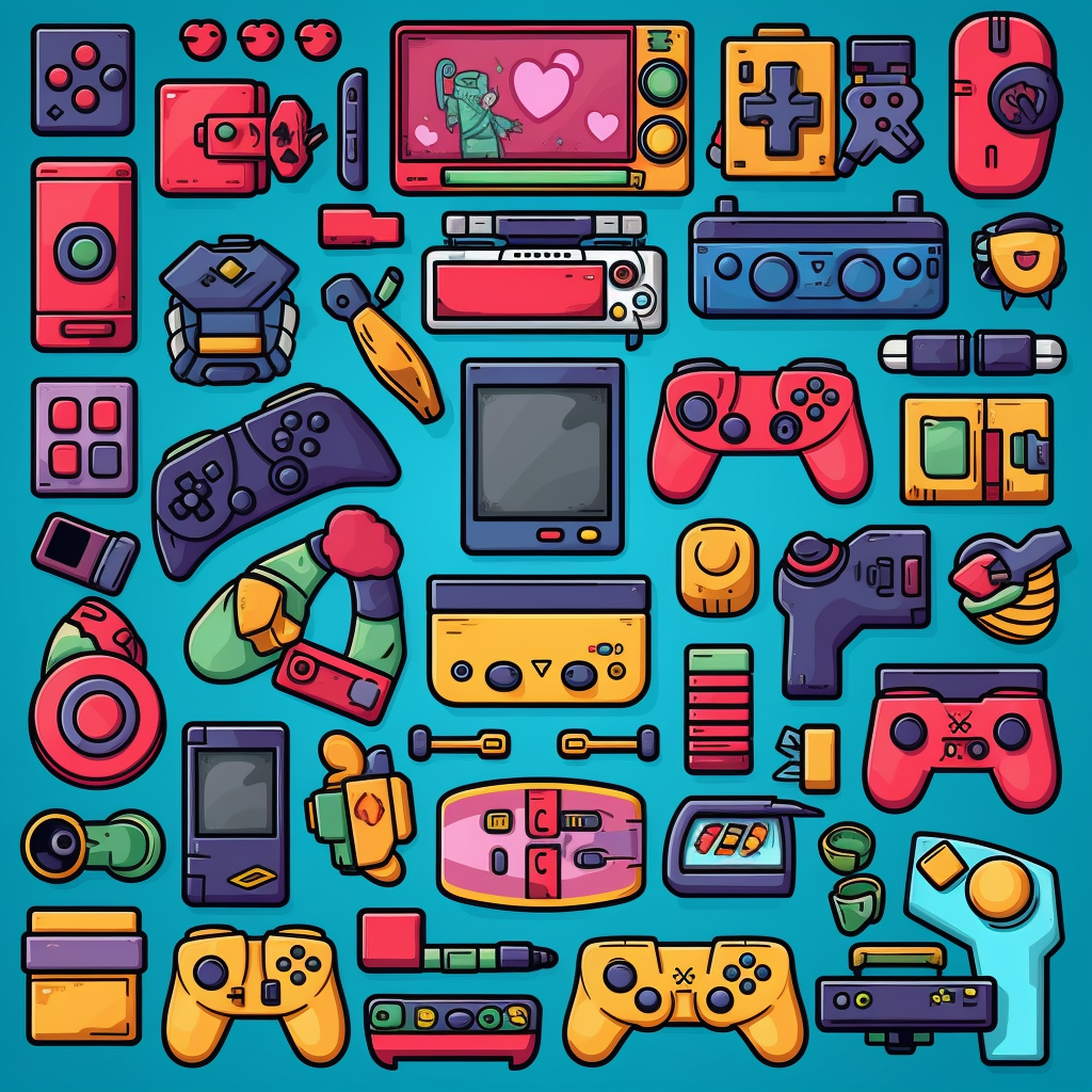 Design A Clipart Set That Depicts Various Iconic Video Game Characters 