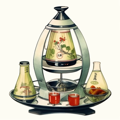 watercolor and ink styling, retro futuristic space age soy and wasabi bottles, clipart on plain white background, 50s vibes, super high detail ultra precision 16k HD, clean crisp brushwork, painted by Beatrix Potter
