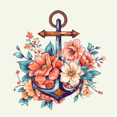 floral anchor clip art