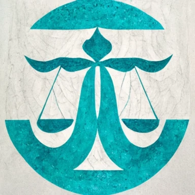 scales of justice clipart, turquoise and white logo