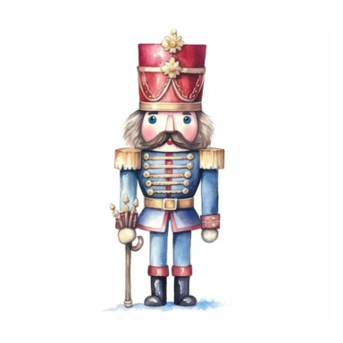 nutcracker illustration soft watercolour high resolution white background clipart