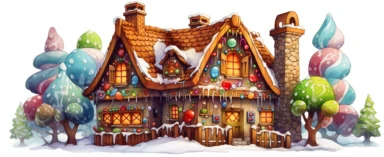 Realistic colorful gingerbread house, realistic, colorful, beautiful, vivid color, christmas, snow soil, hyperrealistic, white background, style by Lucy Fleming, watercolor, smooth gradients, black contour outline, ultra detailed, clipart elements, delicate pastel colors, solid white background, super clear, high quality