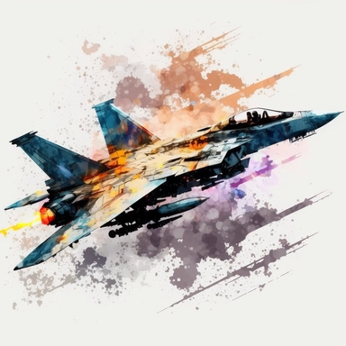fighter jet, star wars, watercolor, clipart