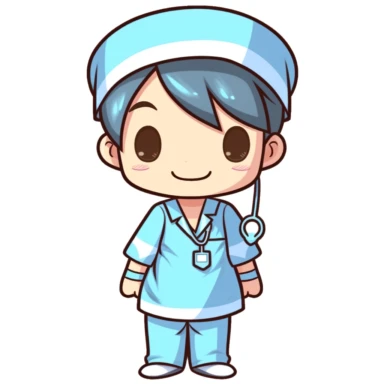kawaii male nurse clip art