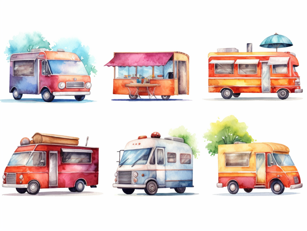 food trucks cliparts