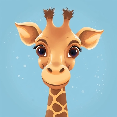 Animal Nursery Print of a cute comic giraffe poster clipart