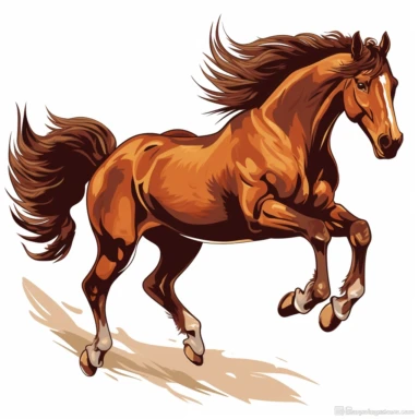 kick horse brown clipart