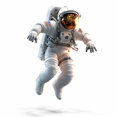 Clipart, An astronaut floating in zero gravity inside a spacecraft, hyperrealistic, hyper high definition