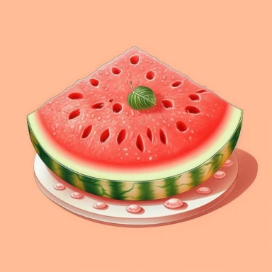 melon slice with pink color png and clipart, in the style of solarization effect, detailed painting, animated gifs, john holcroft, digitally enhanced, grid-based, артур скижали-вейс