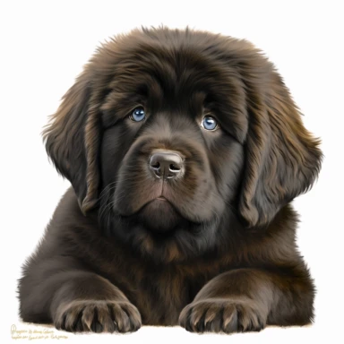 cute Newfoundland puppy clipart