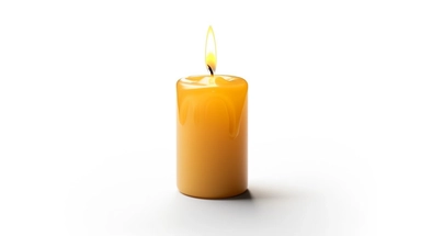 Candle cutout isolated on white background with clipping path,