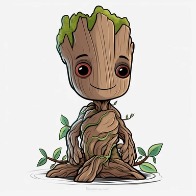 clipart of groot baby from the movie guardians of the galaxy, white background