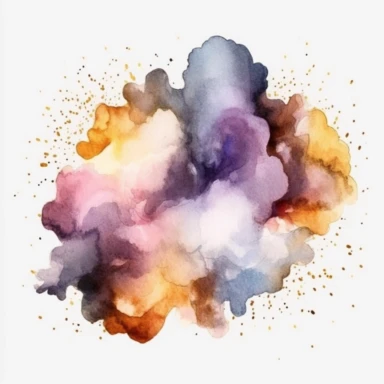smoke, dust, glitter watercolor clipart, white background