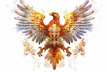 watercolor byzantine empire double-headed eagle symbol clipart, hd, on white background, spaced out