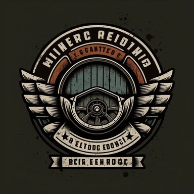 logo for auto repair business, simple design, clipart, car, garage, tire, clip art, minimalistic design, urban brand recognition, internationally recognizable, famous, high end marketing, 2 color vector image, simple yet memorable, positive impact, in the style of a tee-shirt logo