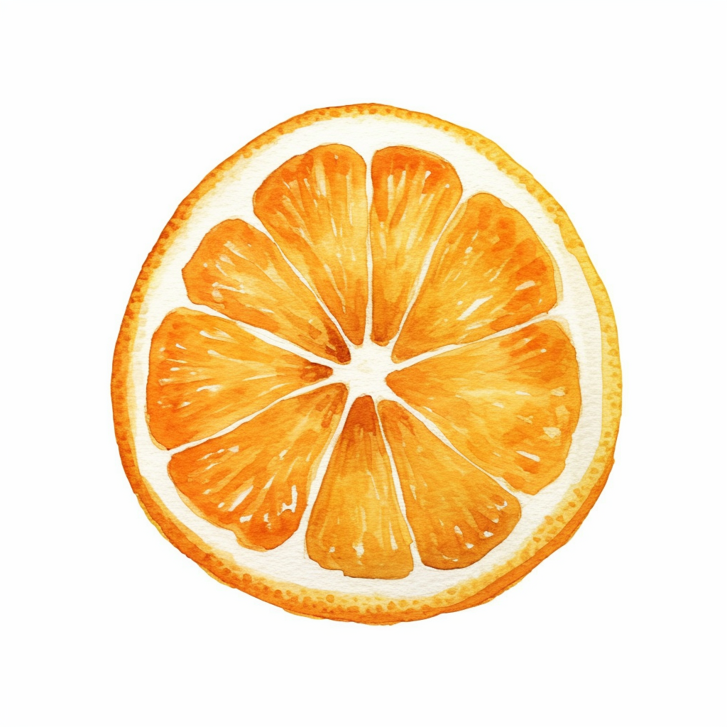 basic watercolor dried orange slice in minimal hand drawn style, Etsy ...