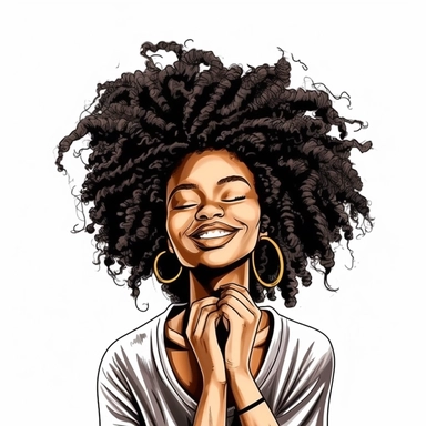 ultra detailed Black Girl Self Love Clipart , solid white background, beautiful , Self-Love and Confidence, super cute, super cool, Goddess Locs , contour, portrait photography by ANIMATION