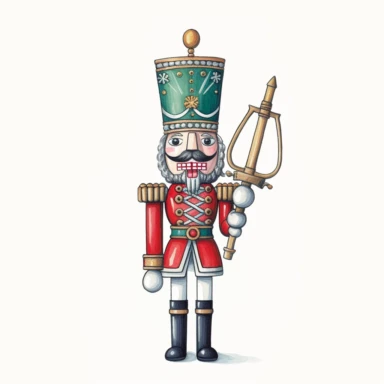 axel scheffler illustration style nutcracker, high definition, 8k, insanely detailed, fine detail, sharp focus, illustration, white background, isolated clipart vector