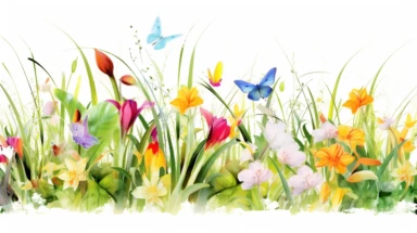 clipart — flora and fauna royalty illustration image, watercolor, sprout, chit, green 20%, in the style of abstraction, white background, Asian dragons, colorful curves, 32k uhd, chalk, symmetrical, asymmetry, landscape, Spring flowers, spring grass, flying birds, vertical format photo-realistic, ultra sharp, simplicity, higher coherence, minimalism, ultra detailed, hyper realistic details, beautiful, modern, OC rendered, 32k uhd , insane details, intricate details, Photoshoot, Depth of Field, c