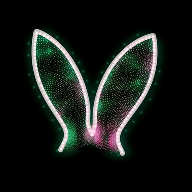 vector clipart happy easter bunny ears, in the style of dark white and light emerald, matte photo, ue5, captivating chiaroscuro, dotted, light white and light pink, free-flowing lines