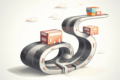 a close up of a infinite loop highway on a white background, james gilleard and james jean, escher, trending on artisation, connectedness, scutoid, mit technology review, by Sam Spratt, dan mcpharlin : : ornate, wormholes, tetris, monolithic, stylized stl, clipart icon, simple 4 colors from gray to metalic blue, vector-based, sharp border, plane color and very define