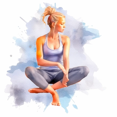 watercolor, woman practicing yoga png Full body realistic cartoon in 32K UHD cute. 15 cm thick outline. Black color. There was no shadow on the ground. 8k with realistic watercolors and detailed illustrations. PNG clipart, transparent white background