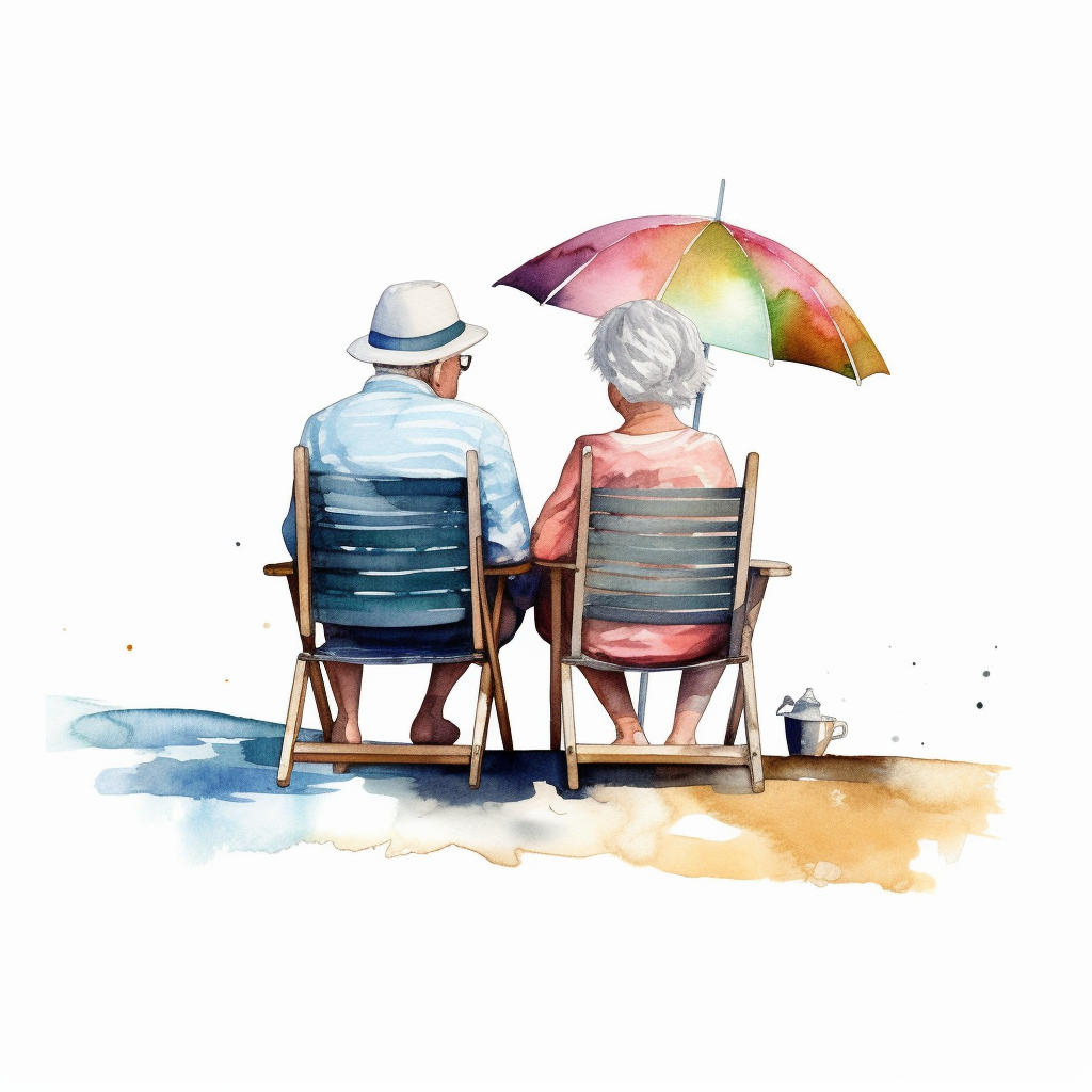 old couple clipart