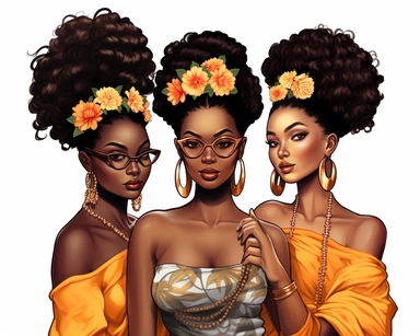 3 girls per grid, Black Girl Magic, Beautiful braided hair styles, Fashion Nova Themed Clipart, Black Girls Magic Clipart, Black Women Clipart, Black Girls PNG, Black Girl Sticker/Planner/Journal/Print Lady boss clipart, Boss Fashion clipart, Fashion Girl Clipart, Boss Girl clipart, Fashion Illustration, Afro lady clipart