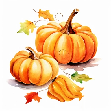 pumpkin shaped cookies, fall theme, Watercolor Clipart, isolated object, 3d render, photorealistic, hd, insanely detailed, white background