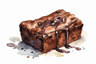 watercolor chocolate brownie clipart ,hd, on white background,