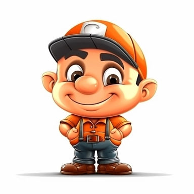 happy cute Garage Foreman face, cartoon, clipart, mascot, isolated on white background