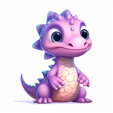 create a cute pastel color dinosaur, Pixar animation style, dark colors, deep eyes, clipart on white background