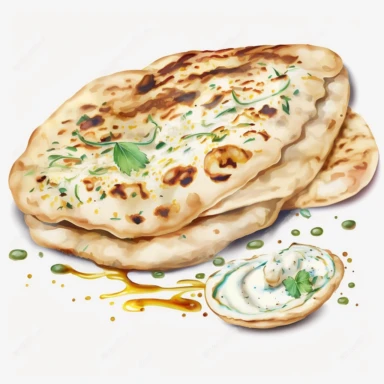 clipart Naan Indian food, white background