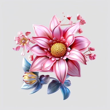 ultra realistic 3d flower clipart