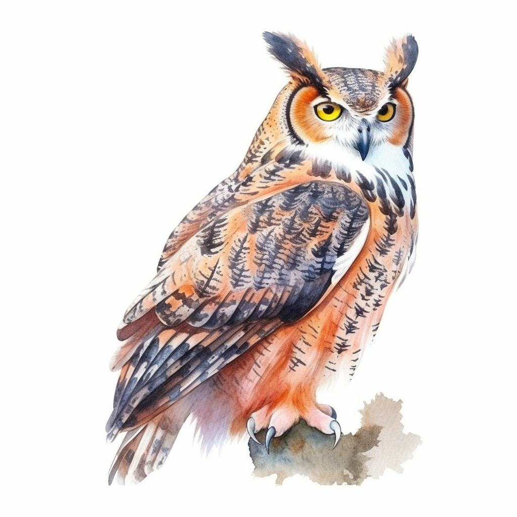 horned owl cliparts