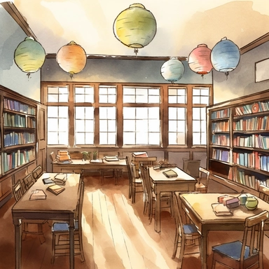 Create a beautiful watercolor clipart image of a classroom. The focus should be on the teacher and students, who are all engaged in a lively discussion about a literary work. The details should be crisp and clear, with gentle and pastel colors to give the image a serene and peaceful feel. The background should be white. The clipart should convey the warmth and camaraderie that exists in a classroom environment