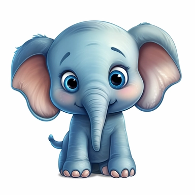 Cute Baby elephant cartoon,a unique cute baby animal clipart unveils a world of innocence, joy, and endless adorableness